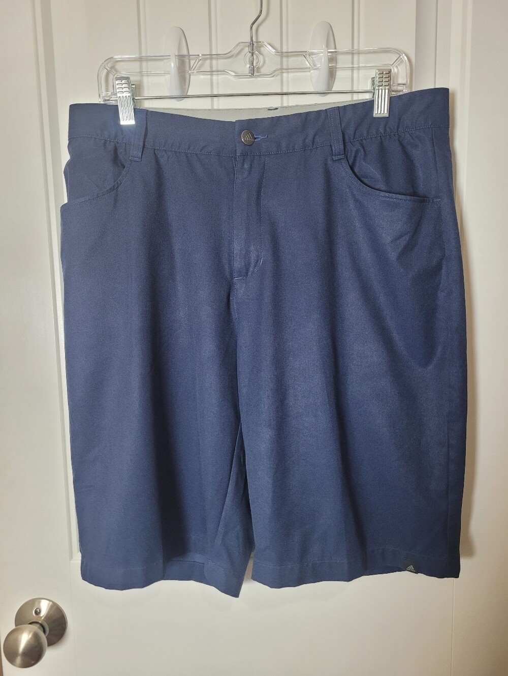 adidas Men's Dark Blue Flat-Front Golf Shorts
